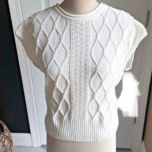 Rachel Zoe Cream Cable Knit Sweater